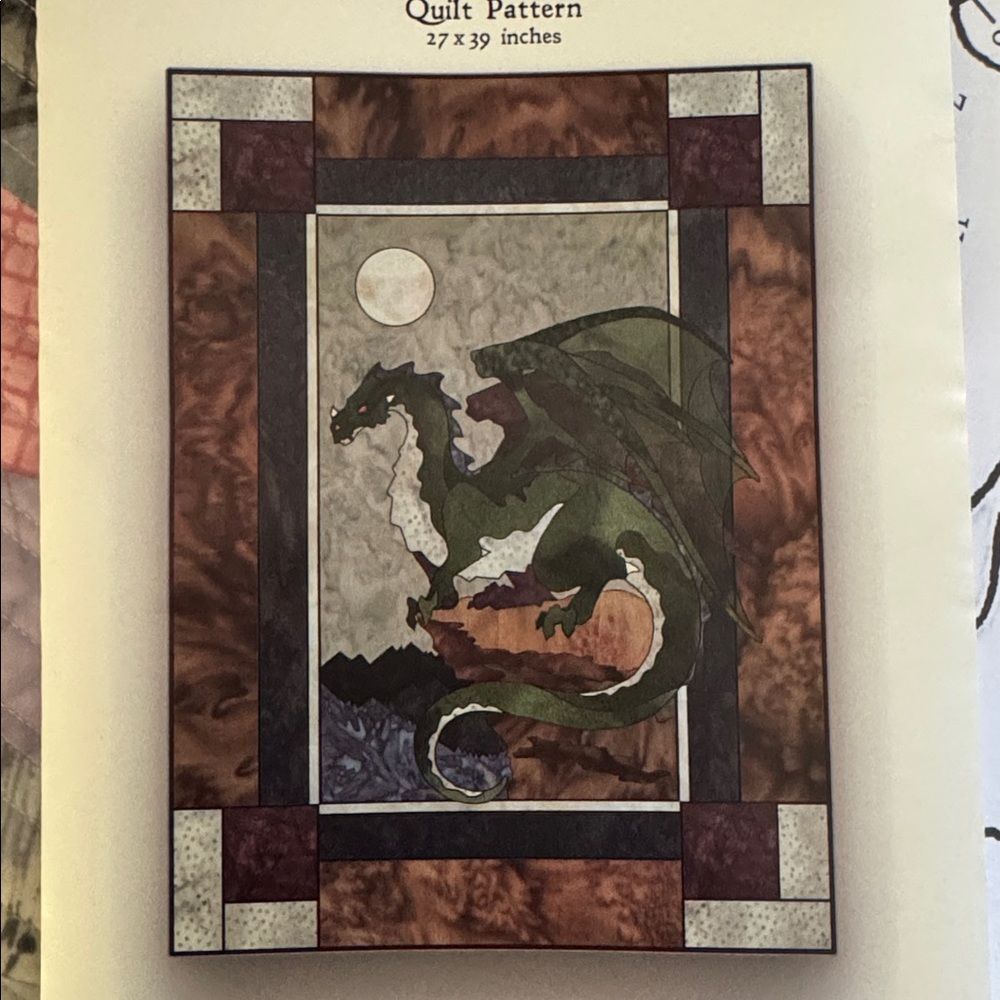 Elemental Earth Dragon Quilt Pattern Wallhanging Appliqué NWT by Izzyisms